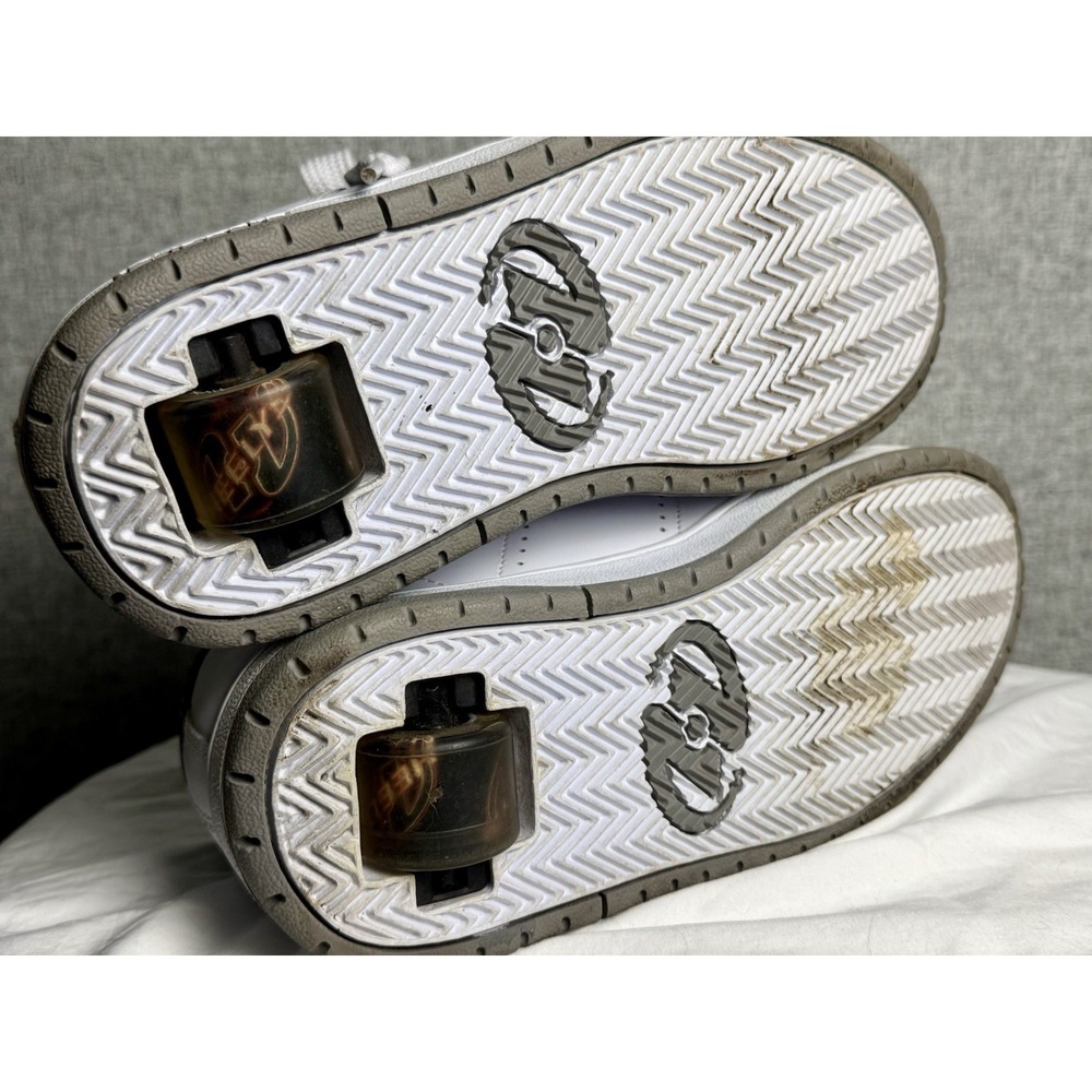 Heelys‎ White Leather Gray Logo With Rollers Men's 7 Boys Vintage Style 9171 - Picture 5 of 9
